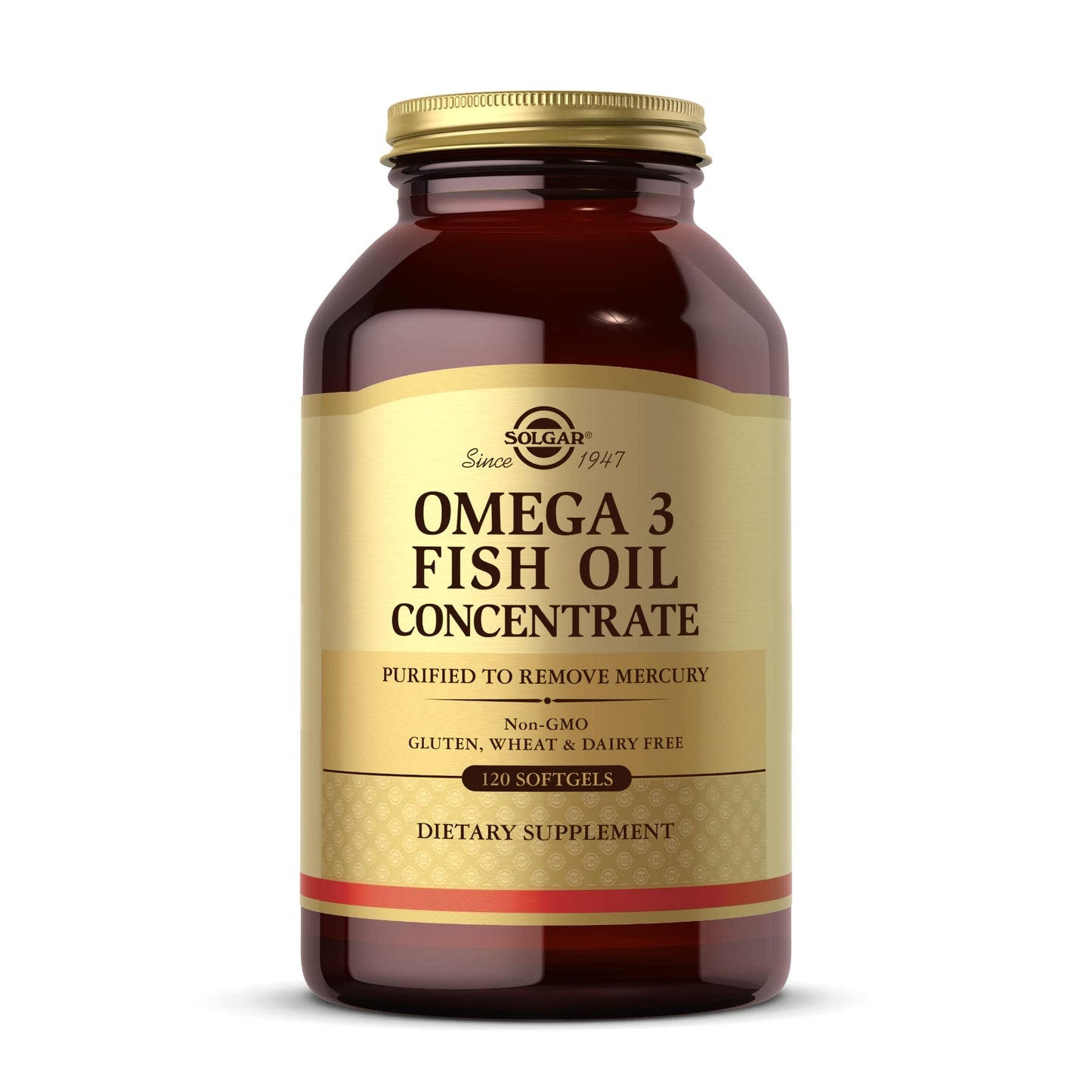 Solgar Omega-3 Fish Oil Concentrate • 120 Softgels • Joint & Metabolic Health • Gluten Free, Non-GMO, Dairy Free • 60 Servings