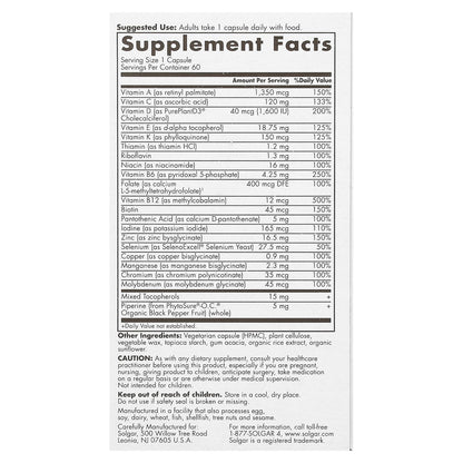 Solgar One Daily Men's Multivitamin – Highly Absorbable, 60 Servings