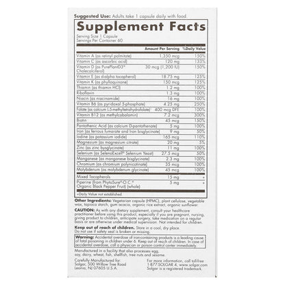 Solgar One Daily Women's Multi – Highly Absorbable Delayed-Release Multivitamin (60 Servings)