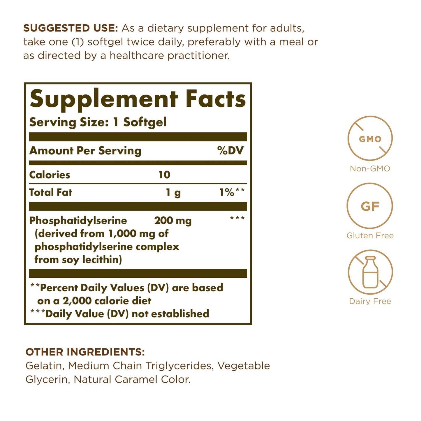 Solgar Phosphatidylserine 200 mg – 60 Softgels (Pack of 2) | Brain Health