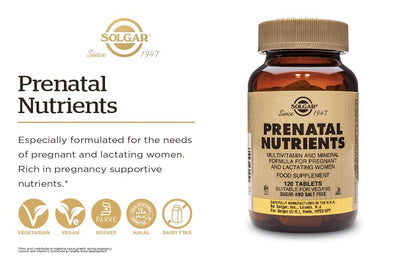 Solgar Prenatal Nutrients - 120 Tablets | Pregnancy Multivitamin & Mineral