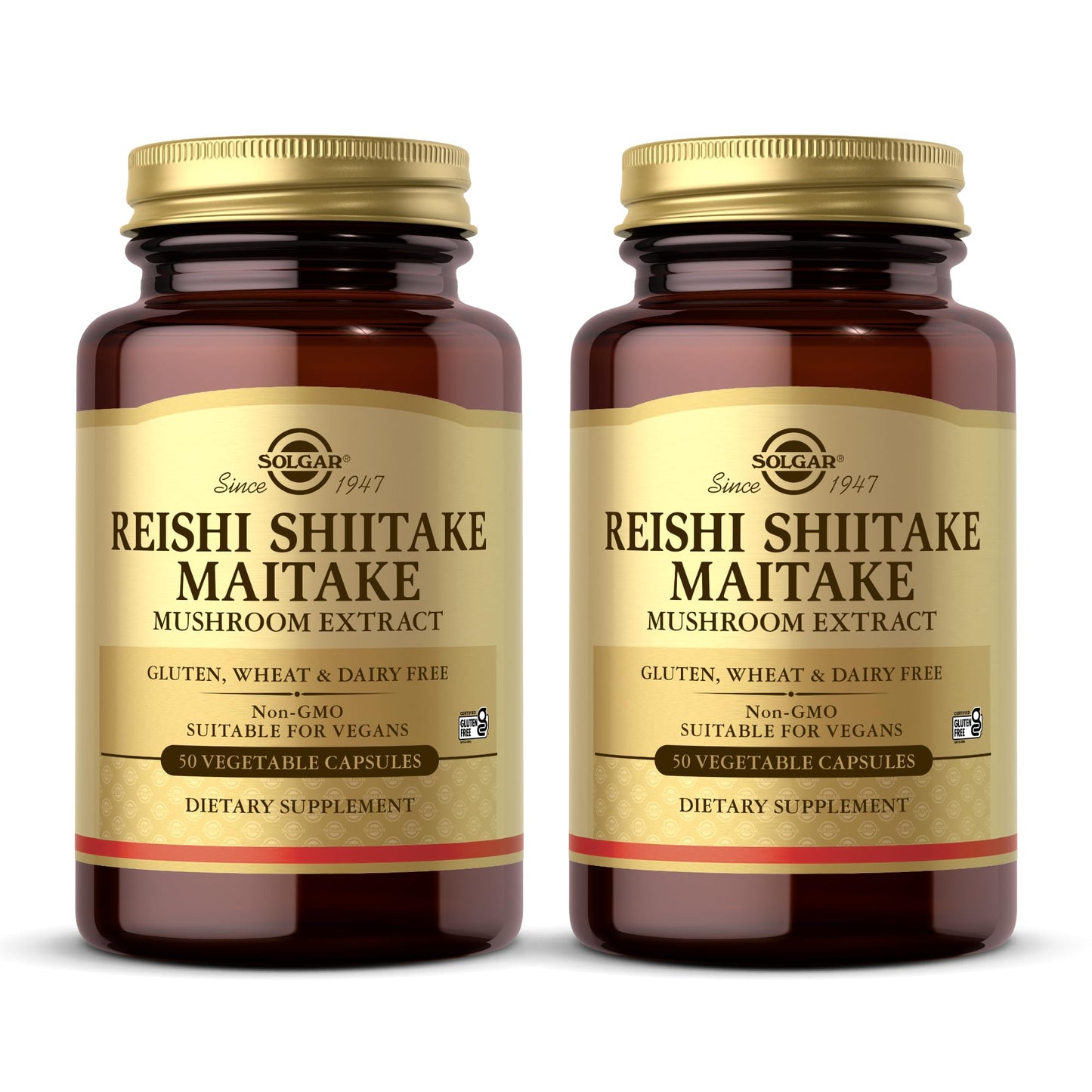 Solgar Reishi Shiitake Maitake - 50 Veg Caps | Mushroom Extract, Non-GMO, Vegan, Gluten Free