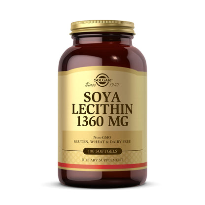 Solgar SOYA Lecithin 1360 mg - 100 Softgels | Gluten Free & Dairy Free