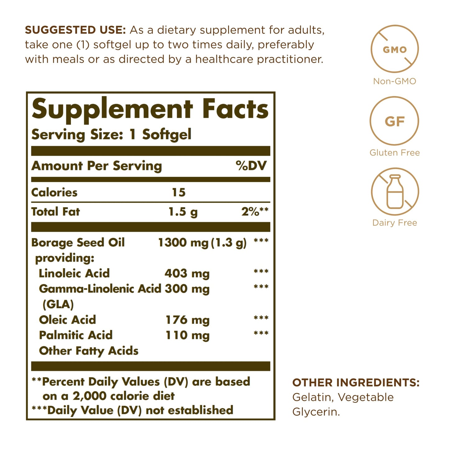 Solgar Super GLA 300 mg – 60 Softgels | Cold-Pressed Borage Oil for Women’s Health | Non-GMO, Gluten Free, Dairy Free