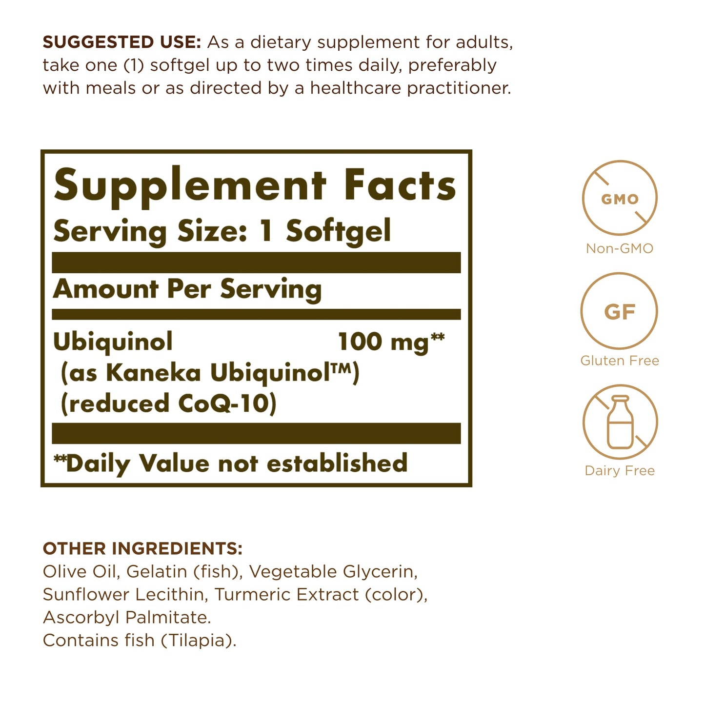 Solgar Ubiquinol 100 mg (Reduced CoQ-10) - 50 Softgels | Advanced Antioxidant Support
