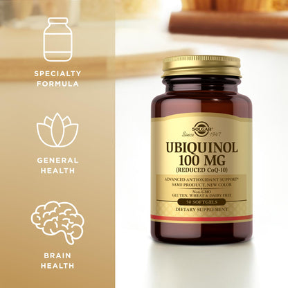 Solgar Ubiquinol 100 mg CoQ-10 Softgels – 100 Servings, Non-GMO, Gluten Free