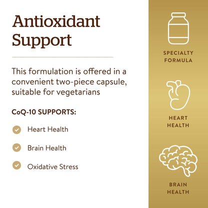Solgar Vegetarian CoQ-10 200 mg – 60 Vegetable Capsules | Heart Health & Antioxidant