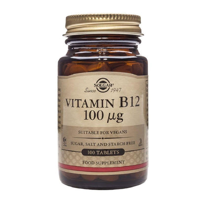 Solgar Vitamin B12 100 mcg – 100 Tablets | Vegan, Non-GMO, Gluten & Dairy Free