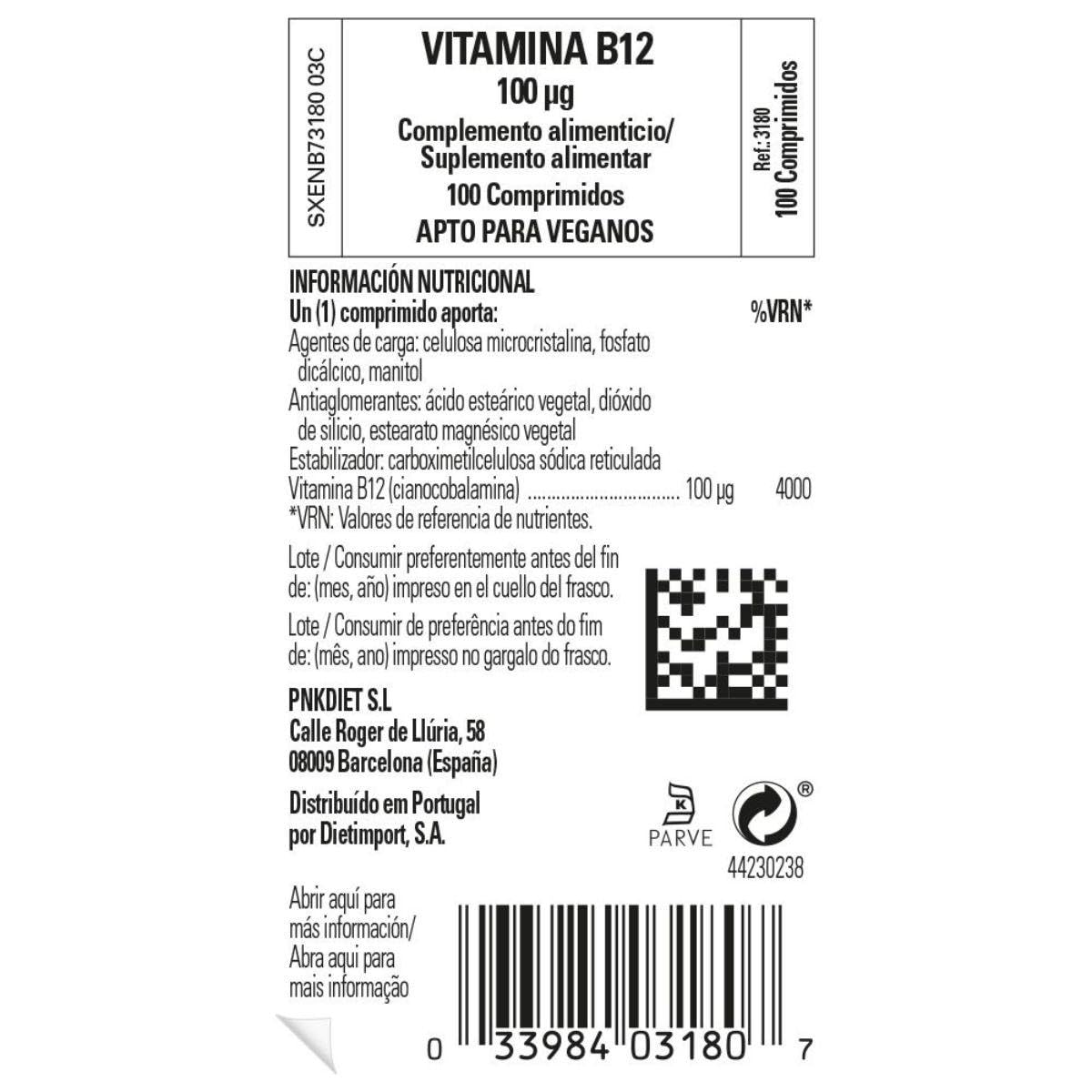 Solgar Vitamin B12 100 mcg – 100 Tablets | Vegan, Non-GMO, Gluten & Dairy Free