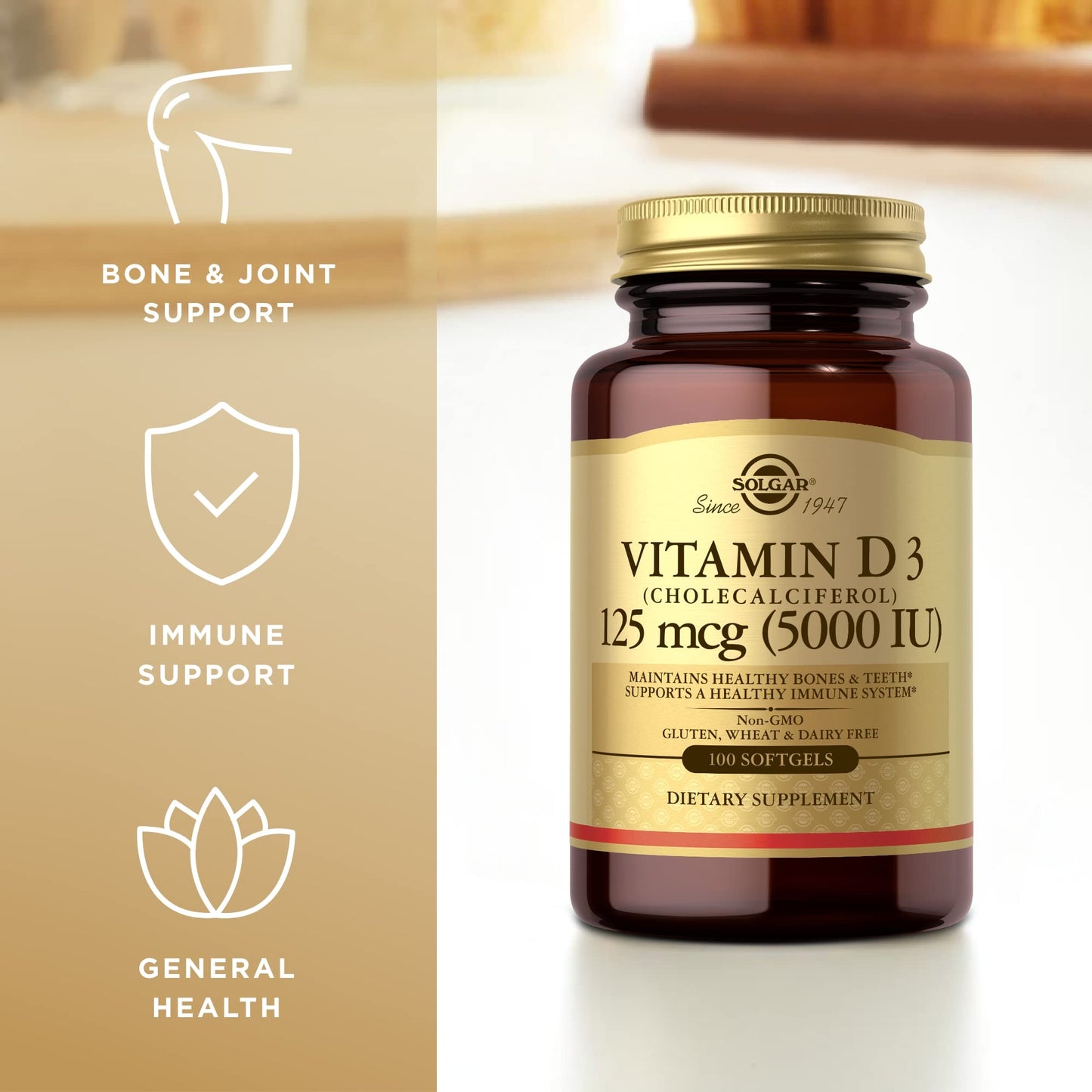 Solgar Vitamin D3 400 IU Softgels – 2-Pack | 200 Servings | Bones, Teeth & Immune Support