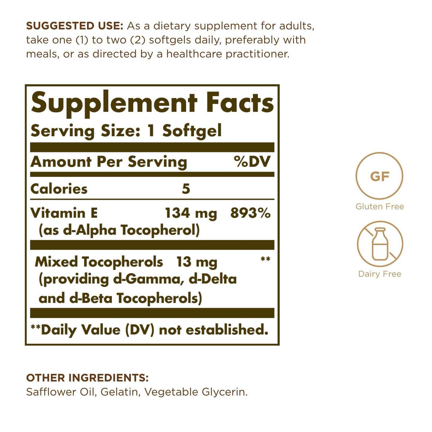 SOLGAR Vitamin E 200 IU - 100 Softgels (Pack of 2) – Natural Antioxidant & Immune Support