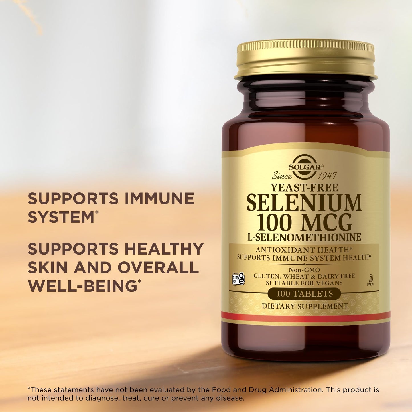 Solgar Yeast-Free Selenium 100 mcg – 4-Pack (400 Total Servings) | Gluten Free, Non-GMO, Dairy Free, Kosher