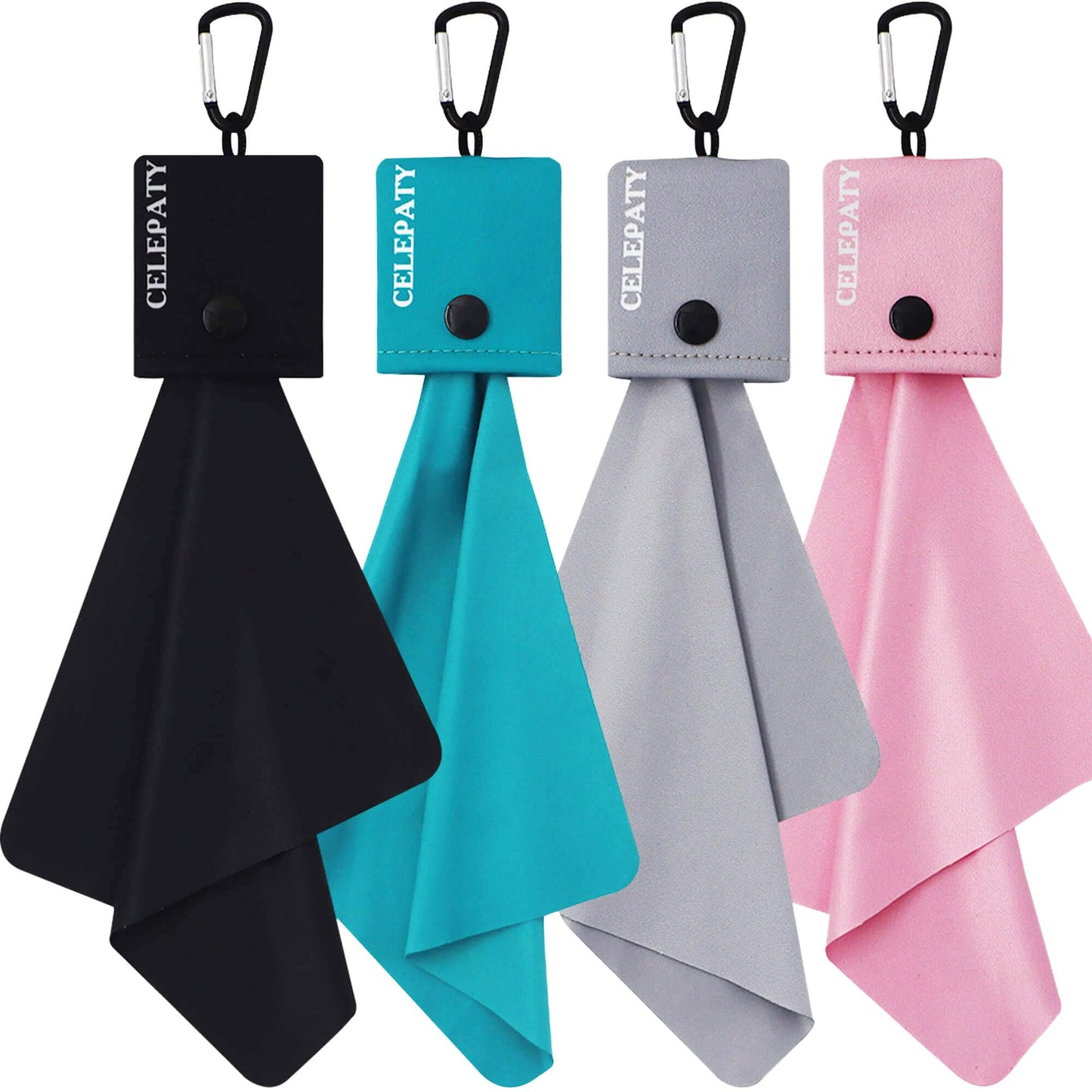 Solid Color Keychain Microfiber Eyeglasses Cleaner – Portable Cleaning Cloth Wipes for Glasses, Sunglasses, Jewelry & Electronics