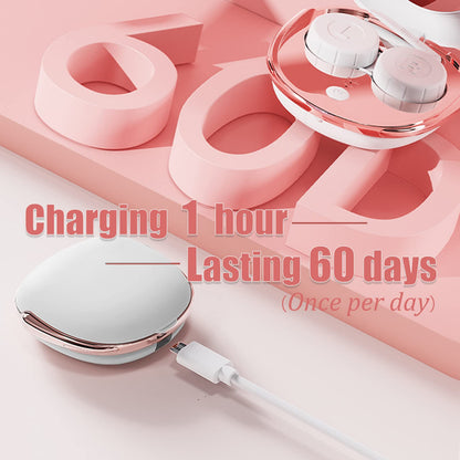 Portable Ultrasonic Contact Lens Cleaner with USB Charger & Soak Case Kit (White)