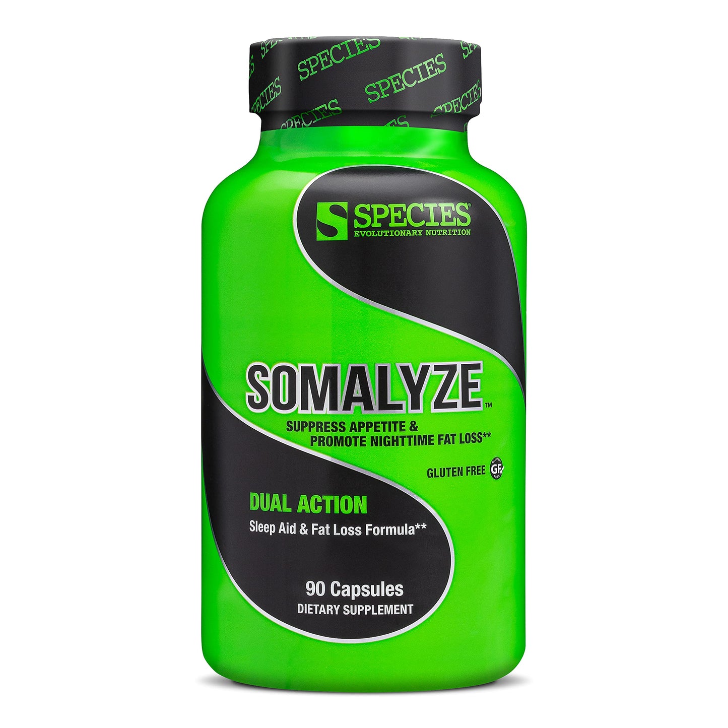 Somalyze Stimulant-Free Nighttime Appetite Suppressant | GABA & Melatonin | Gluten Free, 90 Capsules | Species Nutrition