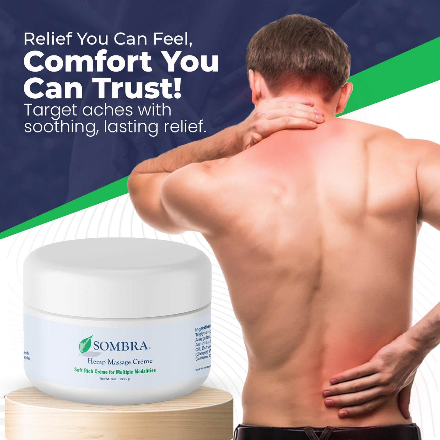 Sombra Hemp Massage Crème – Soothes Sore Muscles (8oz)