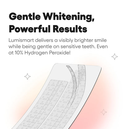 Something Nice Lumismart Whitening Strips – Dentist-Designed, Enamel Safe, Up to 42 Treatments with Smart Adjust – Peach for Sensitive Teeth