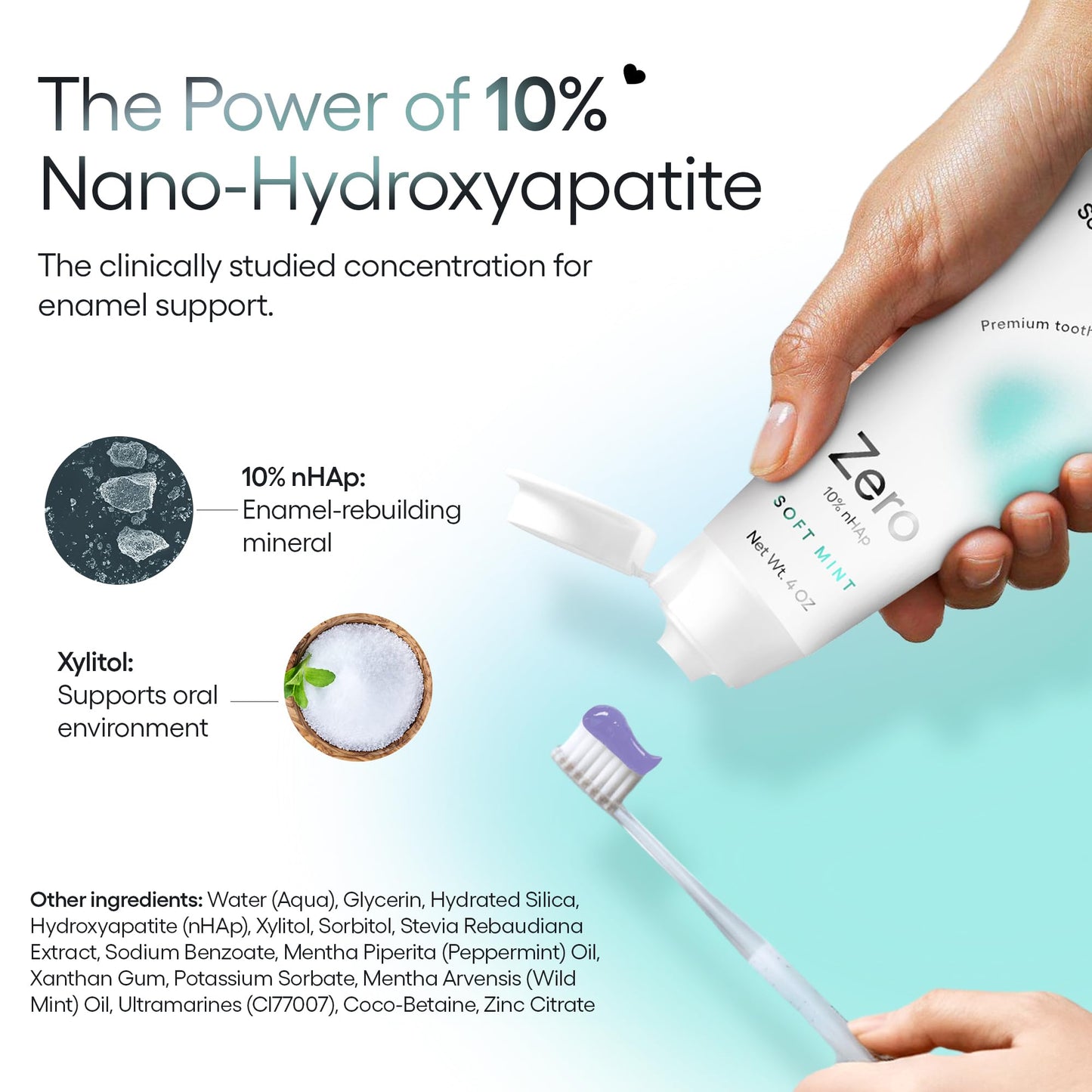 Something Nice Zero Toothpaste – 10% Nano Hydroxyapatite, Fluoride Free, Enamel Repair