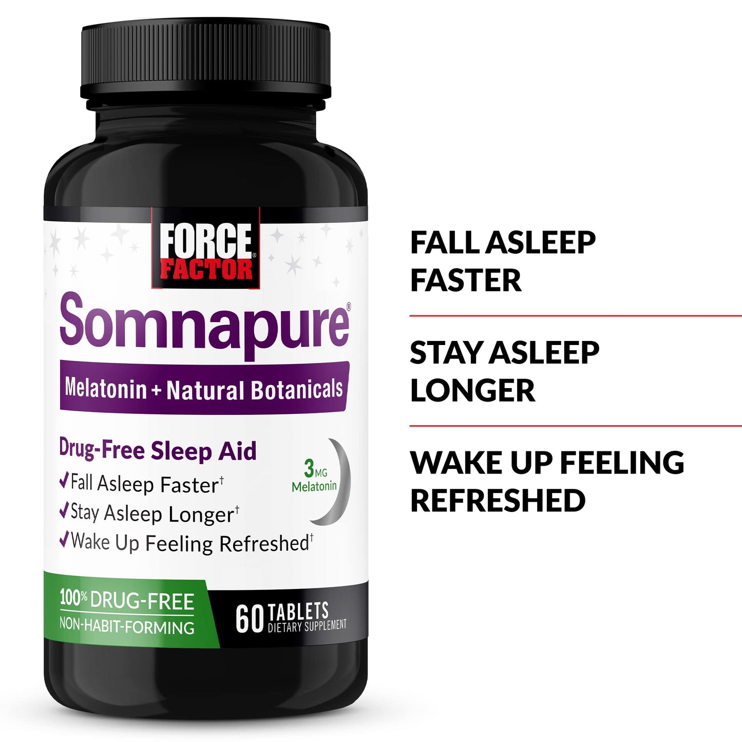 Somnapure 3-Pack: Drug-Free Sleep Aid with Melatonin & Valerian