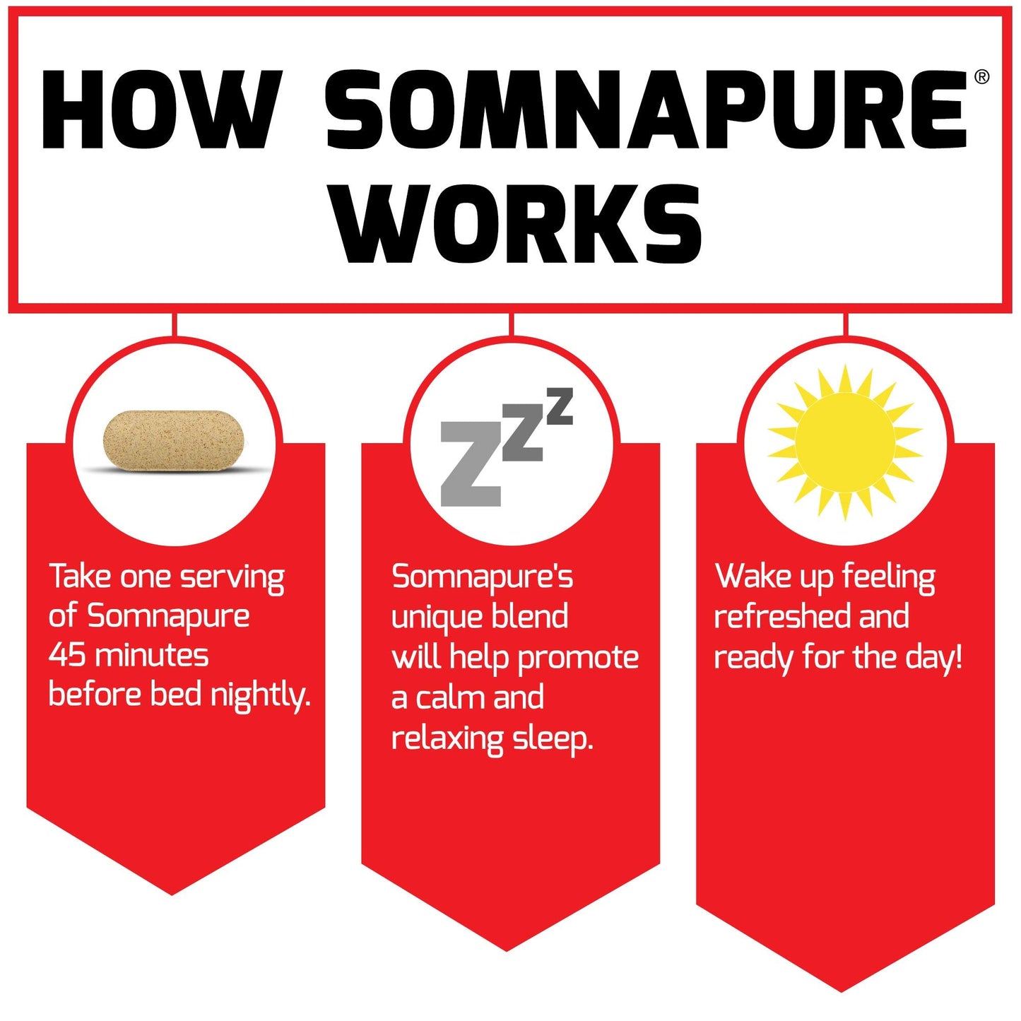 Somnapure 3-Pack: Drug-Free Sleep Aid with Melatonin & Valerian