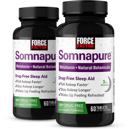 Somnapure Sleep Aid – Non-Habit-Forming Melatonin, 120 Tablets (2-Pack)