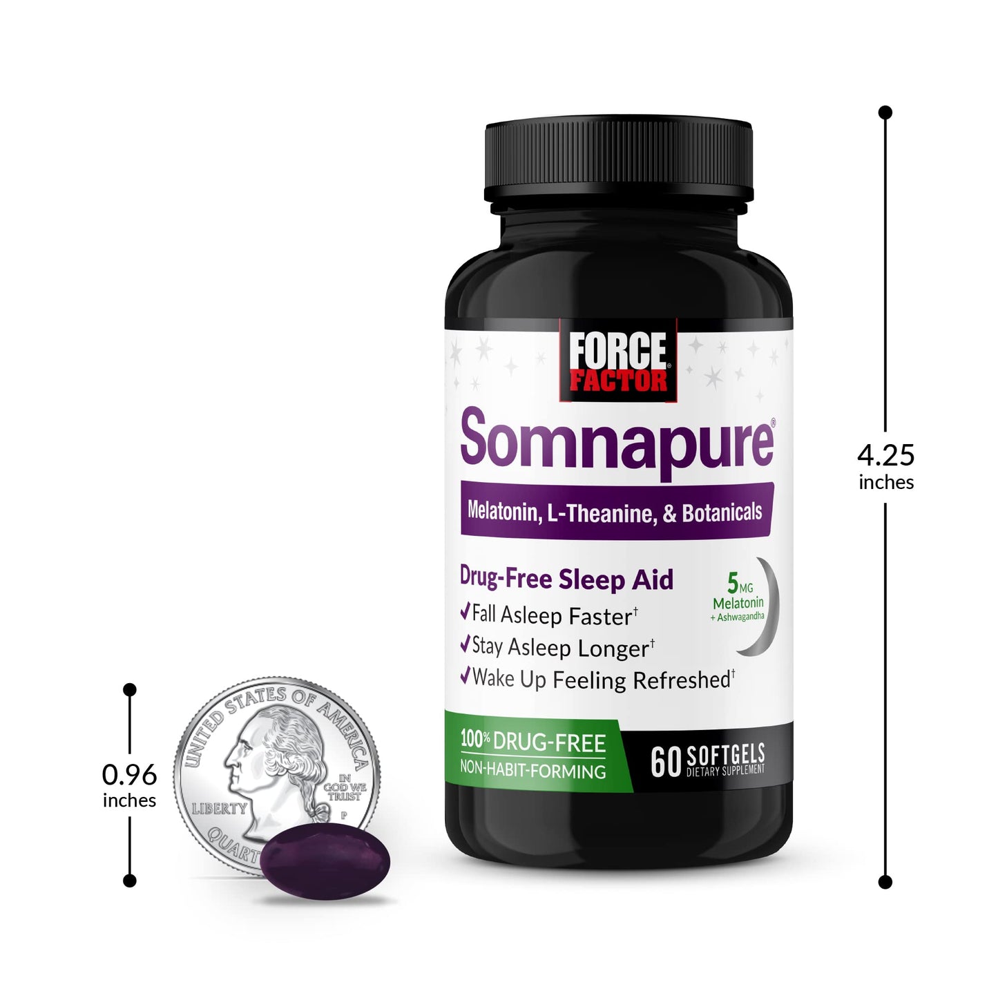 FORCE FACTOR Somnapure Softgels 2-Pack – Sleep Aid with Melatonin, Ashwagandha & Valerian Root (120 Softgels)