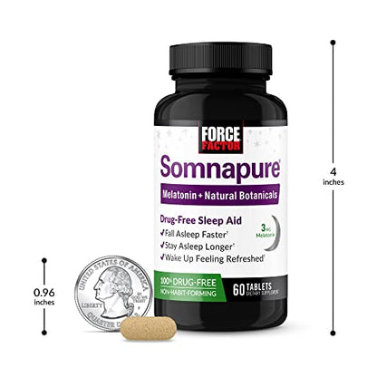 Somnapure 3-Pack: Drug-Free Sleep Aid with Melatonin & Valerian