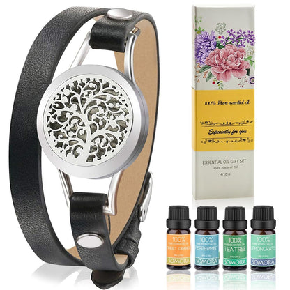 SOMORA Aromatherapy Diffuser Bracelet Gift Set – Unique Gifts for Women (Black)