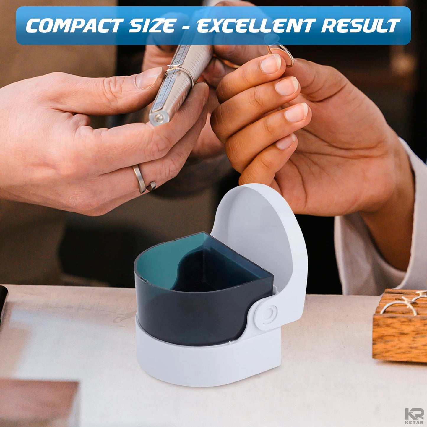 Sonic Cordless Denture Cleaner for Jewellery, Rings & Coins – Portable Battery Vibrating Machine