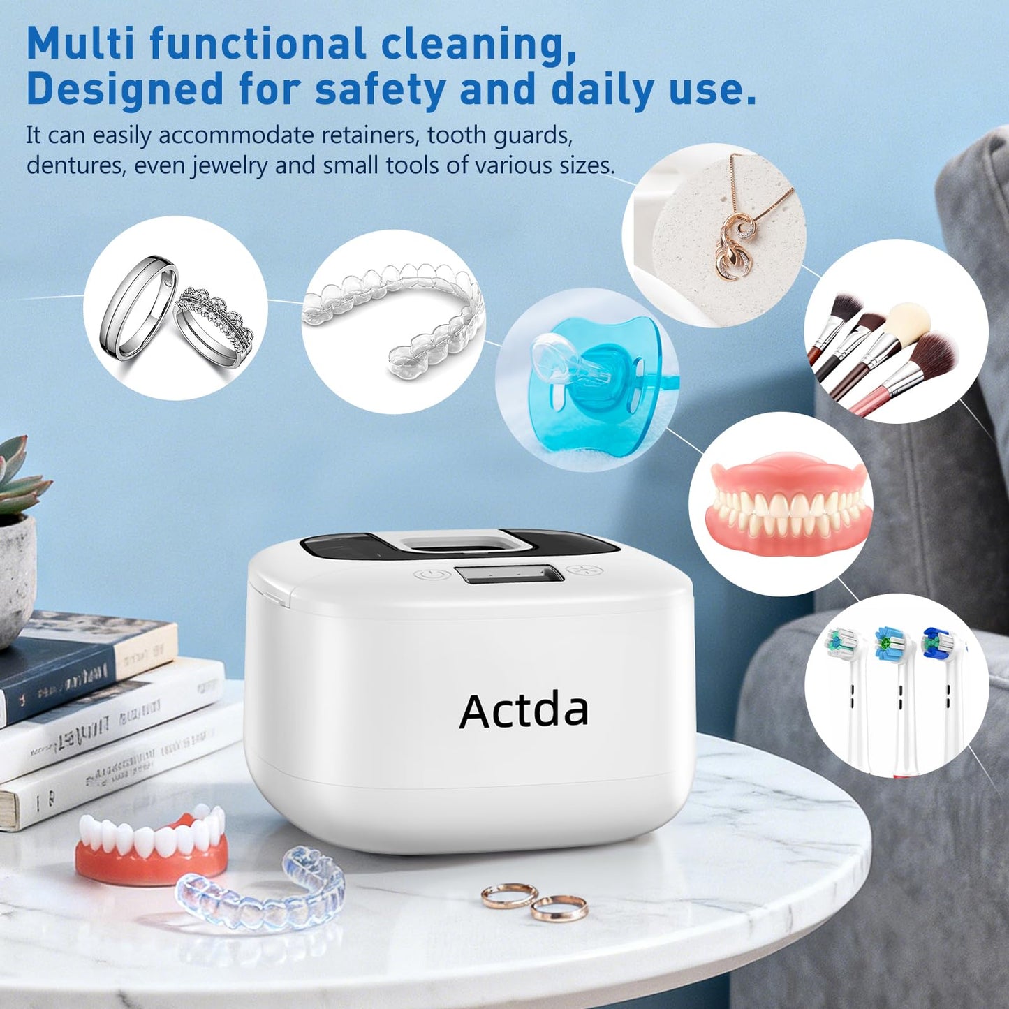 Wireless Ultrasonic Retainer Cleaner – Sonic Dental Cleaning Machine