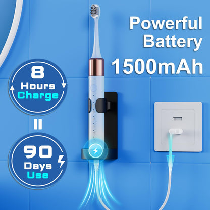 Sonic Electric Toothbrush for Adults & Kids – 5 Modes, 42,000 VPM, 90-Day Charge