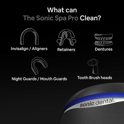 Sonic Pro Dental Cleaning Pod – 43kHz Ultrasonic Retainer Cleaner (Pearl White)