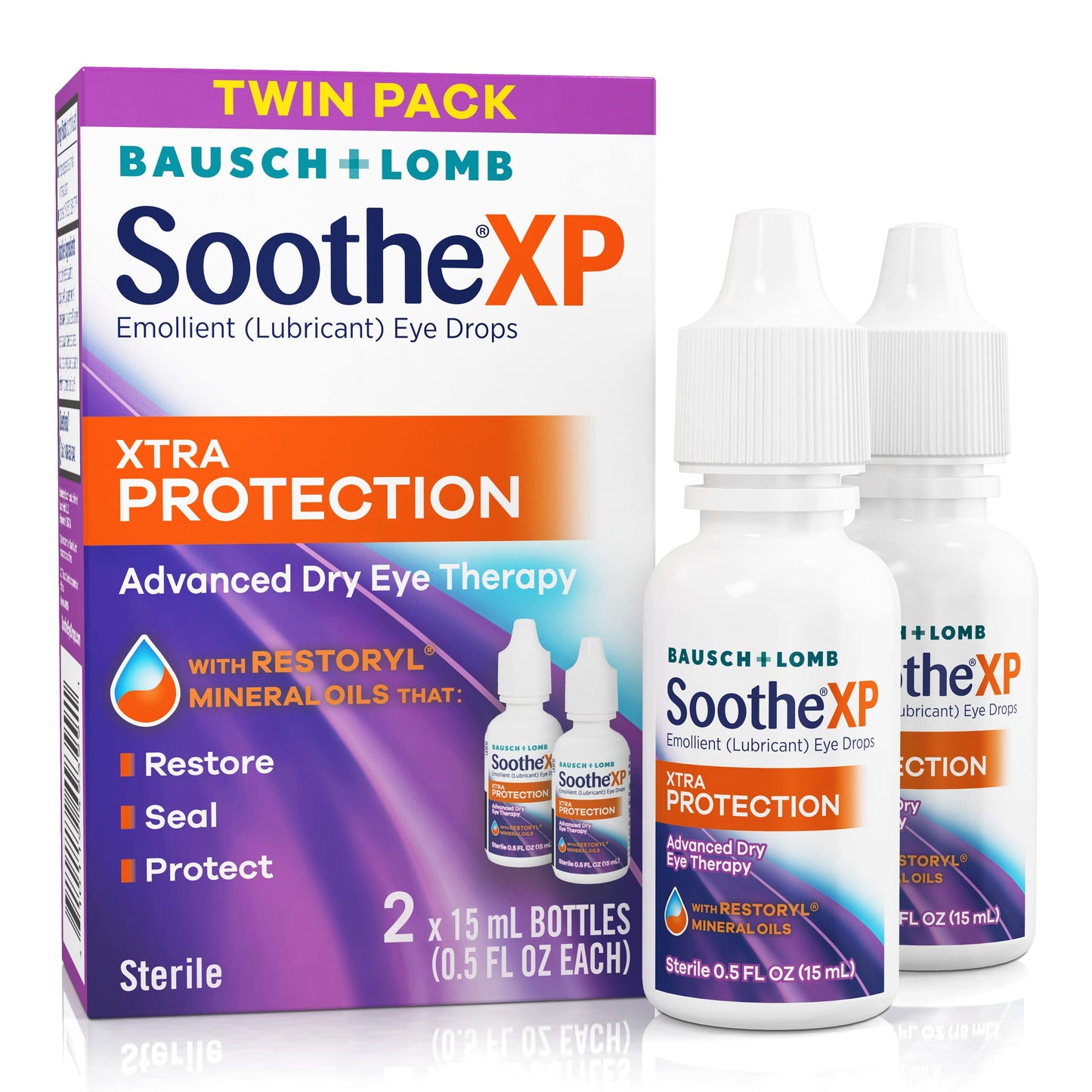 Soothe XP Eye Drops – Extra Lipid-Layer Protection, Restores Moisture, 0.5 Fl Oz (Pack of 2)