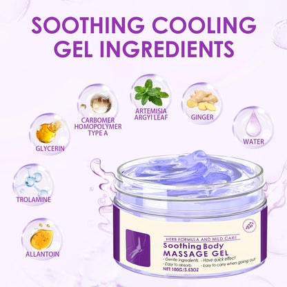 Soothing Body Massage Gel 3.53oz – Artemisia Leaf & Ginger, Lightweight & Cooling