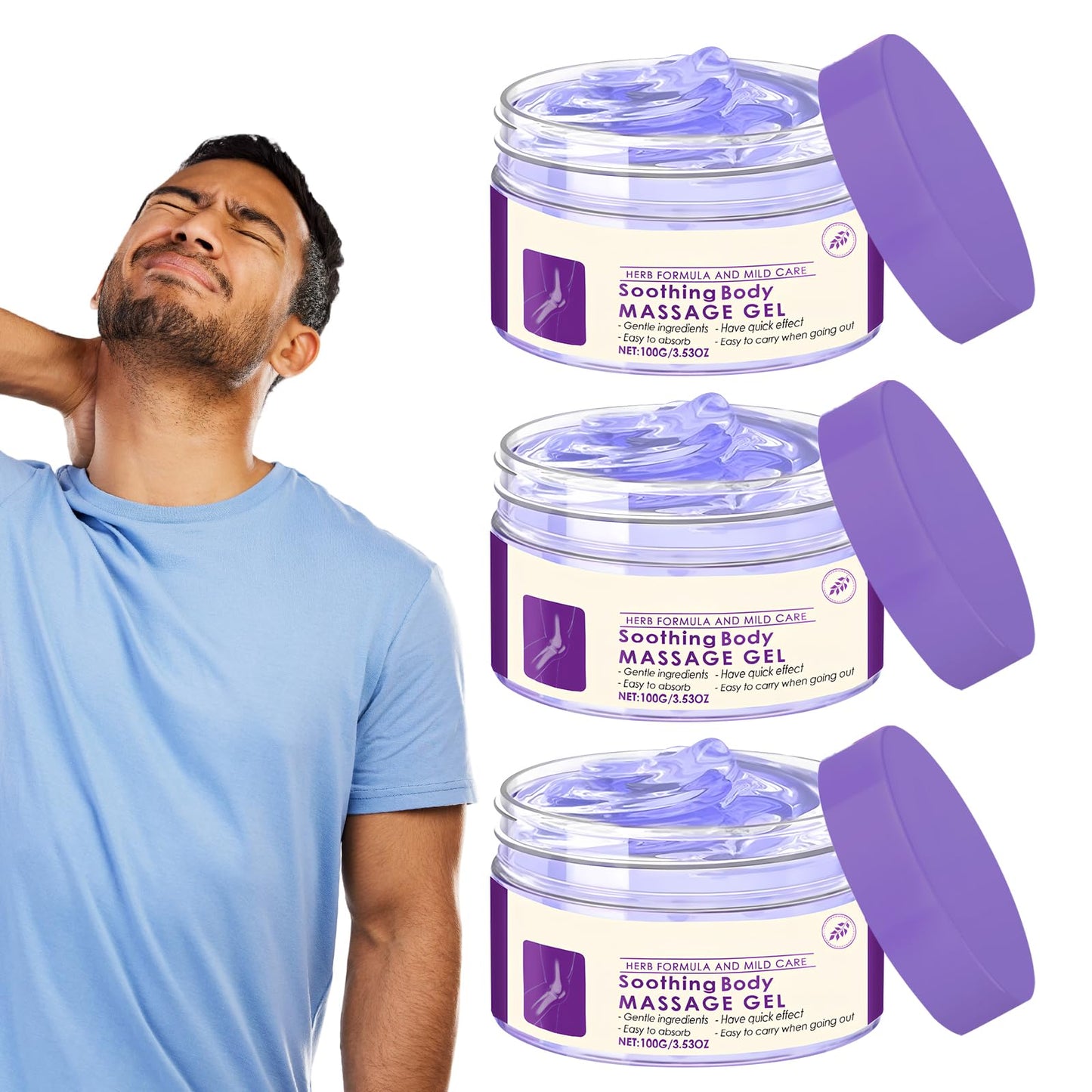 Soothing Body Massage Gel 3.53oz – Artemisia Leaf & Ginger, Lightweight & Cooling