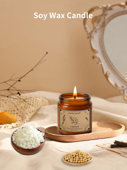 Cedarwood Soy Wax Candle 16oz – 100 Hour Burn Time, Aromatherapy & Cozy Home Fragrance