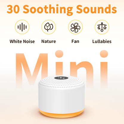 Soothing Sounds White Noise Machine — 30 Sounds, 12 Color Lights, 5 Brightness Levels, 32 Volume Levels, 4 Timers