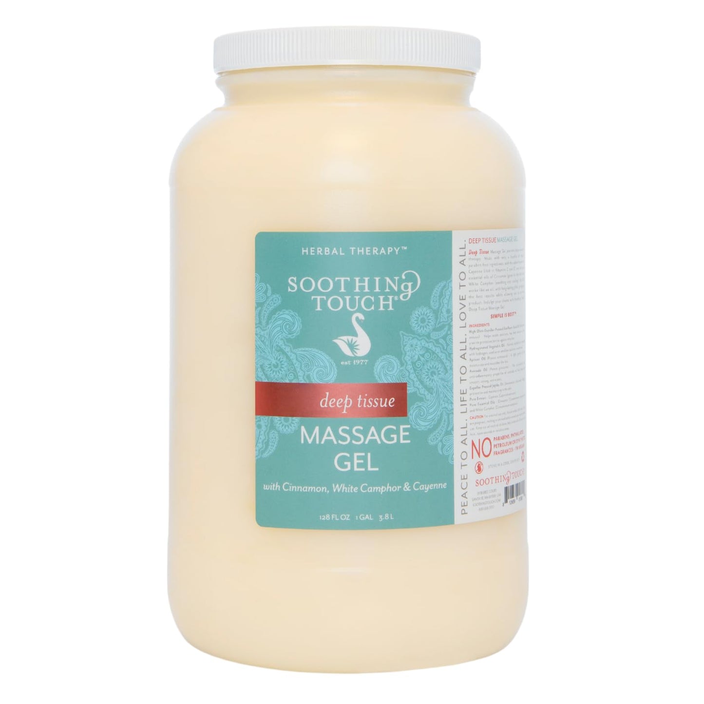 Soothing Touch Deep Tissue Massage Gel 128 Ounce - Cayenne, Cinnamon & White Camphor