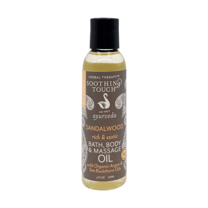 Soothing Touch Organic Sandalwood Bath, Body & Massage Oil – 4 fl oz