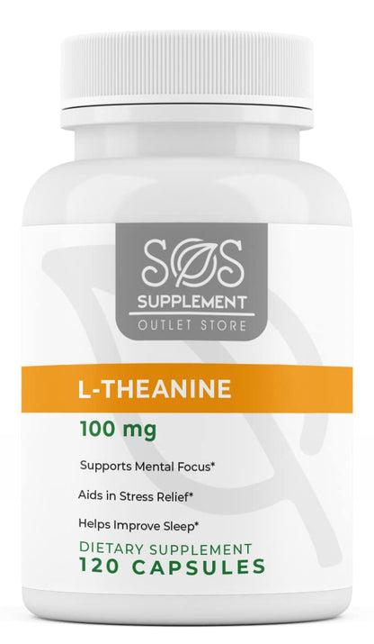 SOS L-Theanine – Brain Support & Focus Supplement, 100mg, 120 Count