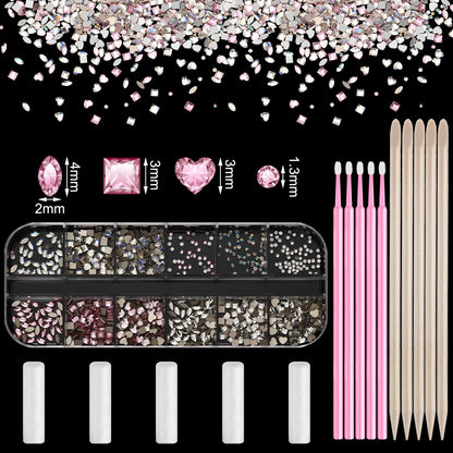 Sosation 377 Pcs 4 Shapes Tooth Gem Kit – DIY Crystal Tooth Gems for Shiny Teeth