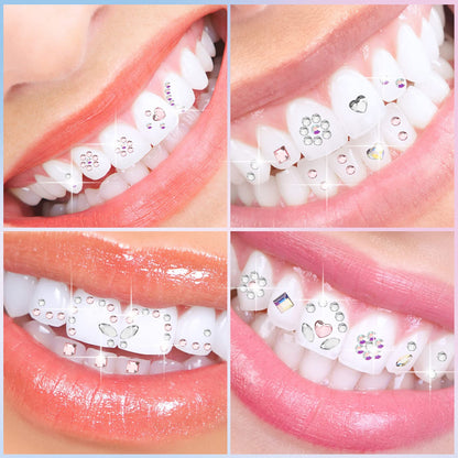 Sosation 377 Pcs 4 Shapes Tooth Gem Kit – DIY Crystal Tooth Gems for Shiny Teeth