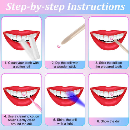 Sosation 377 Pcs 4 Shapes Tooth Gem Kit – DIY Crystal Tooth Gems for Shiny Teeth