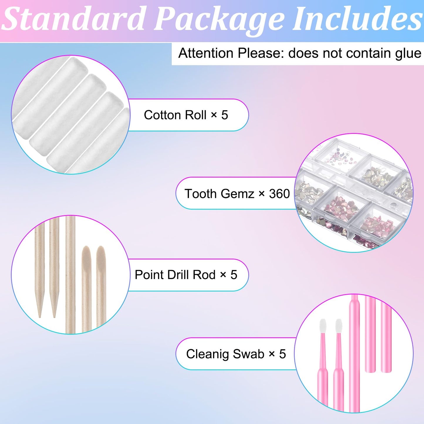 Sosation 377 Pcs 4 Shapes Tooth Gem Kit – DIY Crystal Tooth Gems for Shiny Teeth