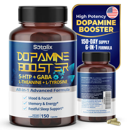 5-HTP + GABA with L-Theanine & L-Tyrosine – Mood, Focus & Sleep (USA Made)