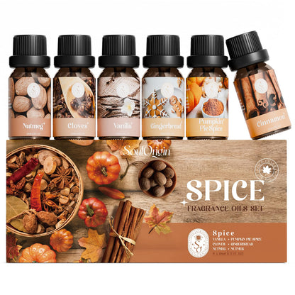 Soulorigin Autumn Spice Essential Oils Set – Cozy Fall Scents for Diffuser & Candle Making