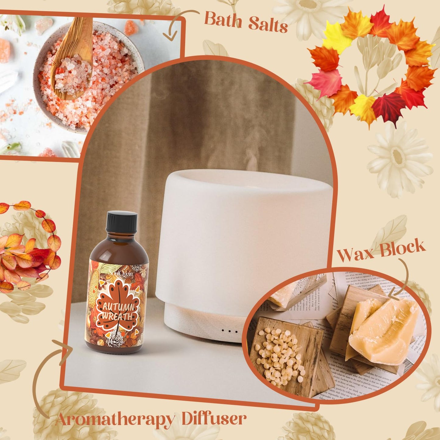 SoulOrigin Autumn Wreath Essential Oil 120ml | Fall Diffuser Fragrance