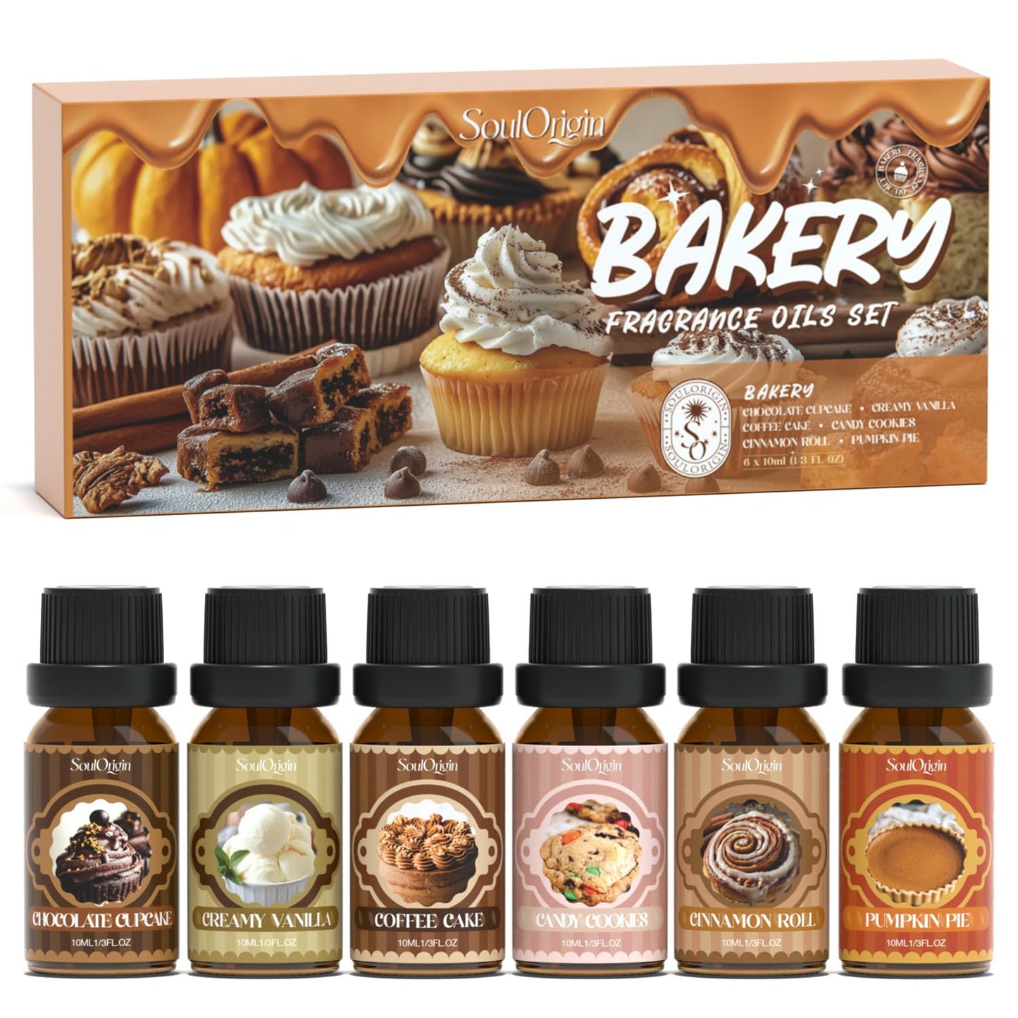 Soulorigin Bakery Essential Oils Set – Fragrance Oils for Diffusers & Candles