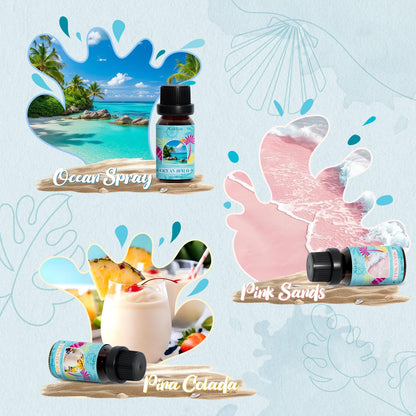 Soulorigin Beach Fragrance Oils Set – Essential Oil Gift for Diffuser (Ocean Spray, Pink Sands, Salty Sea, Pina Colada, Island Life, Sunshine)