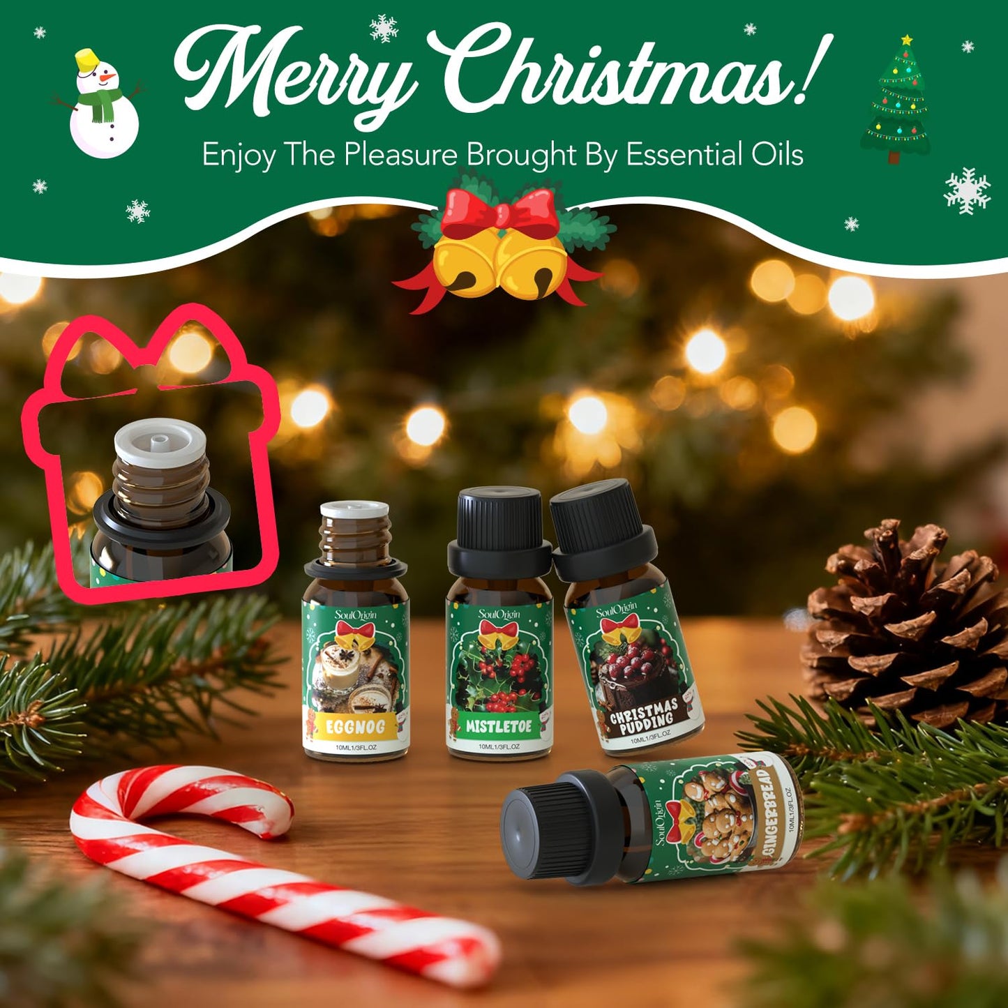 Soulorigin Christmas Essential Oils Set | Fragrance Oils for Diffusers & Candle Making